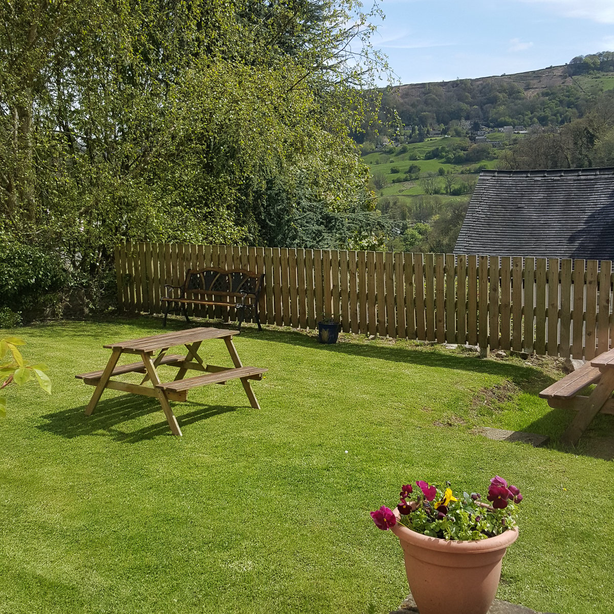 Front garden overlooking the fantastic Derwent Valley scenery
